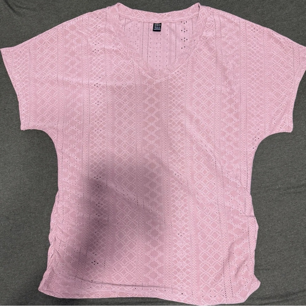 SHEIN Pink Dolman Sleeve Boxy Blouse